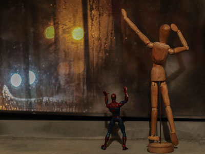 A picture with two toys standing